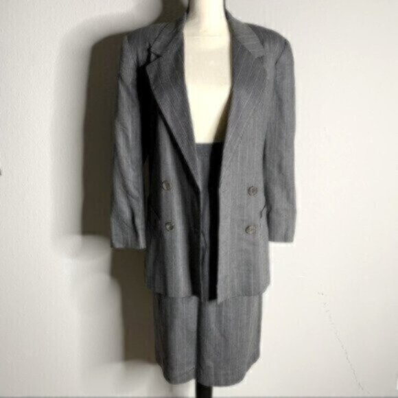 Nicholas Matthews Plaid Vintage Two Piece Skirt Suit Set - Picture 4 of 15